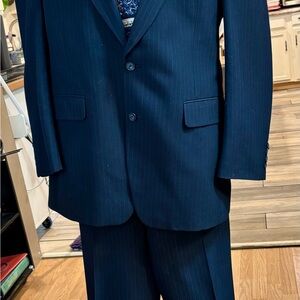 Men's Navy Pinstripe Suit
